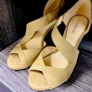 Kelly&Katie Suede Open Toed Heels